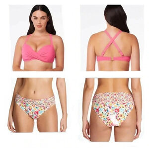 Bleu Rod Beattie Bikini Top Size 40D and Sarong Hipster Bikini Bottom Size 14